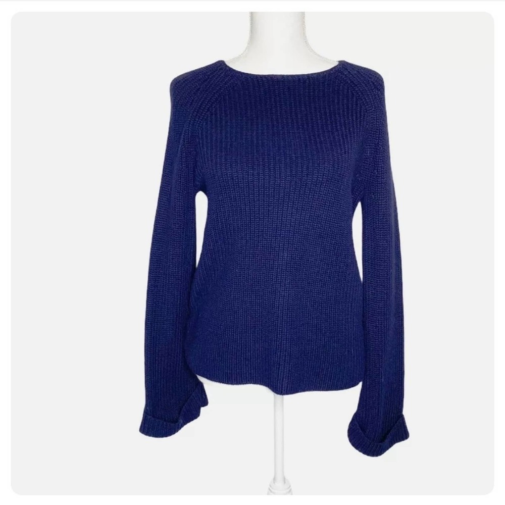 Ann Taylor Loft Knit Sweater Medium Petite Blue